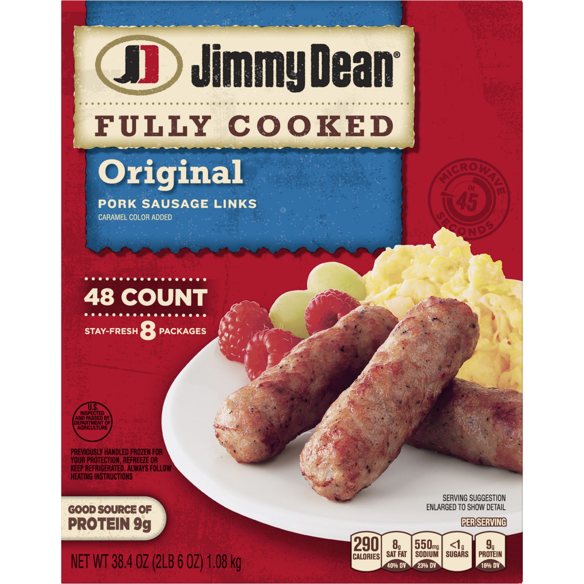 Jimmy Dean Fully Cooked Original Pork Sausage Links, 48 ct.