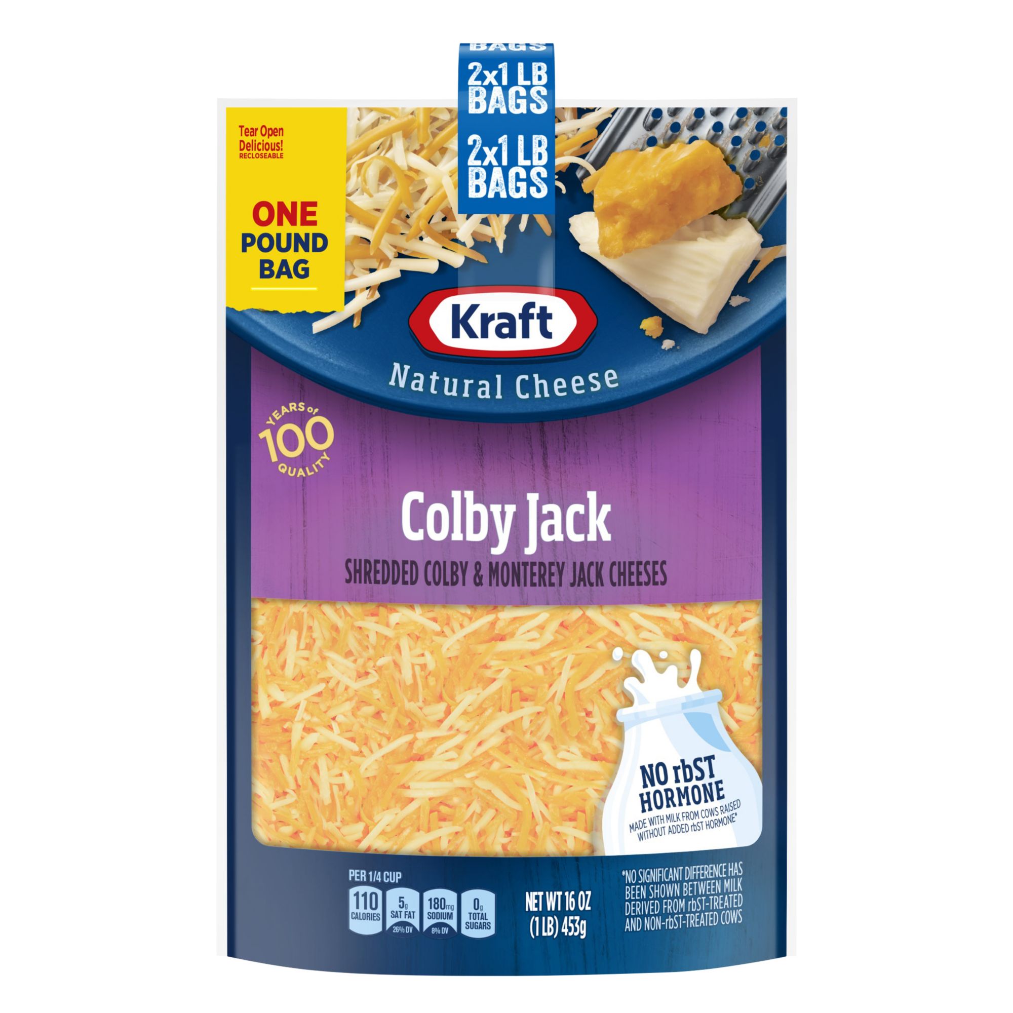 Kraft Colby Jack Shredded Cheese, 2 pk./1 lb.