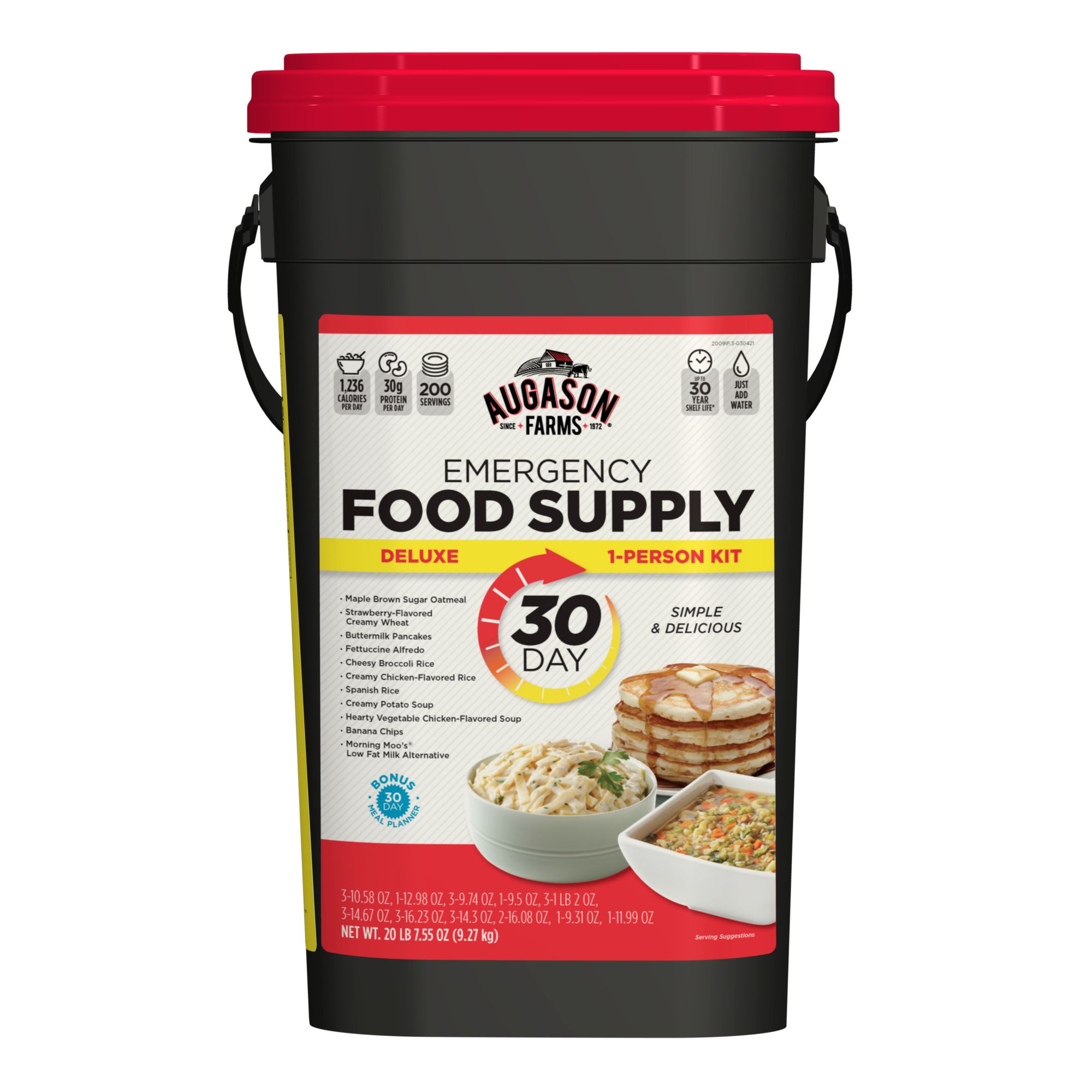 Augason Farms Emergency Food Storage Pail, 30 Days, 1 Person