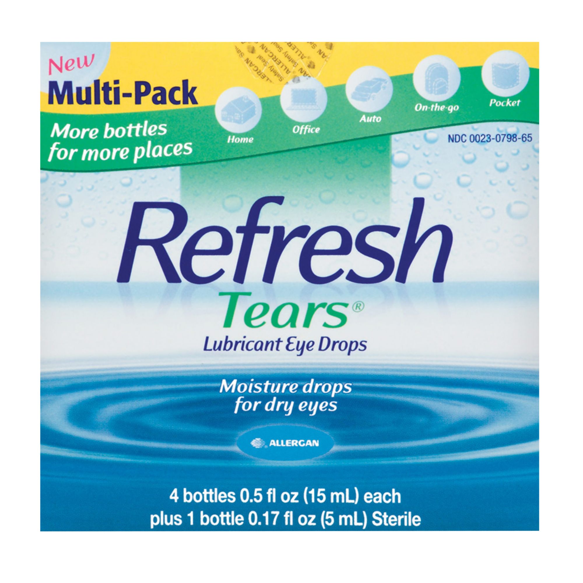 Refresh Tears Lubricant Eye Drops Multipack, 4 ct./0.5 fl. oz. with Sterile Drops Bottle, 0.17 oz.