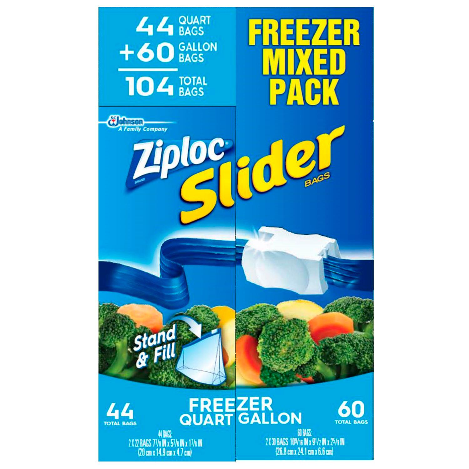 Ziploc Freezer Bags Quart, 44 ct 