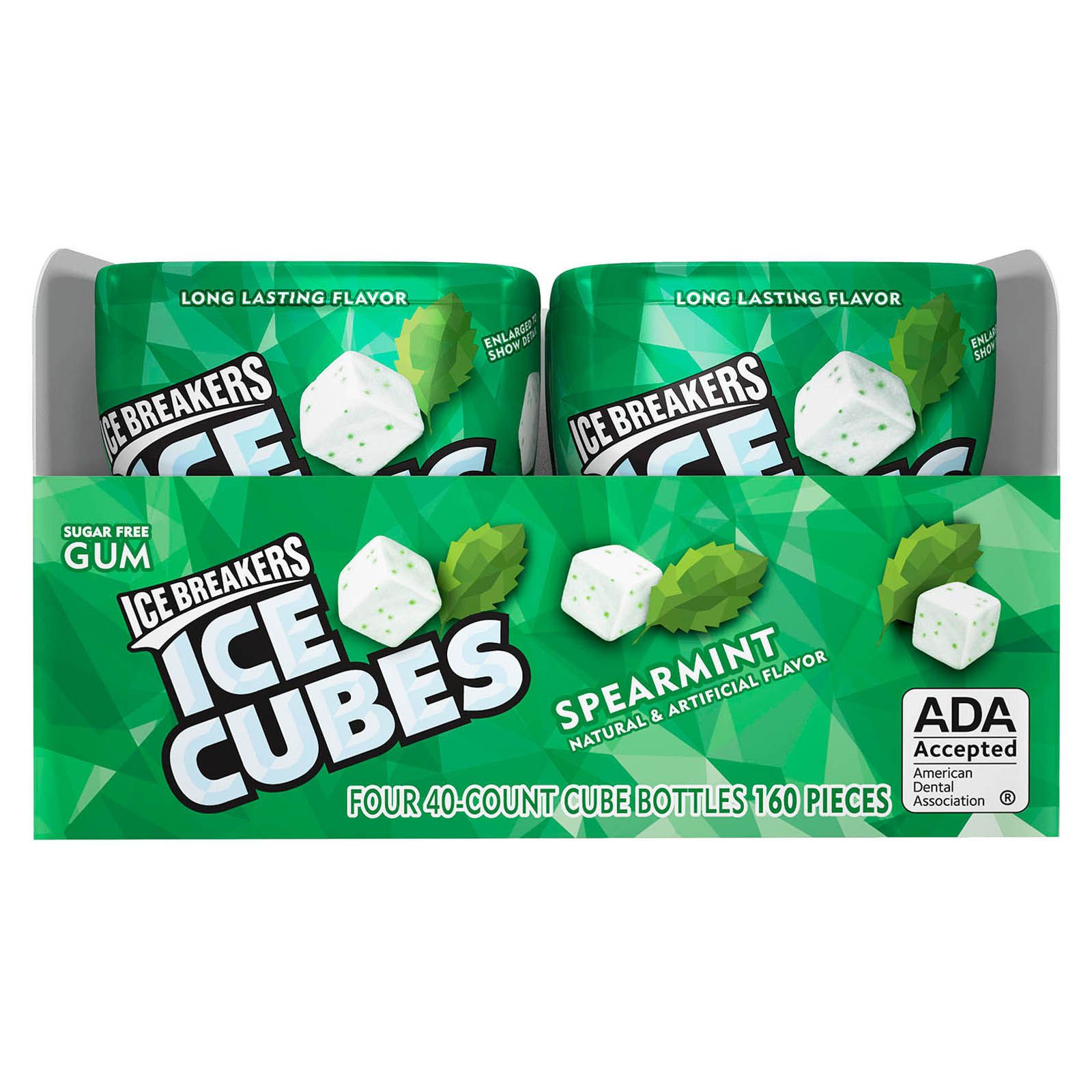 Ice Breakers Sugar-Free Spearmint Ice Cubes Chewing Gum Bottles, 4 pk./3.24 oz.