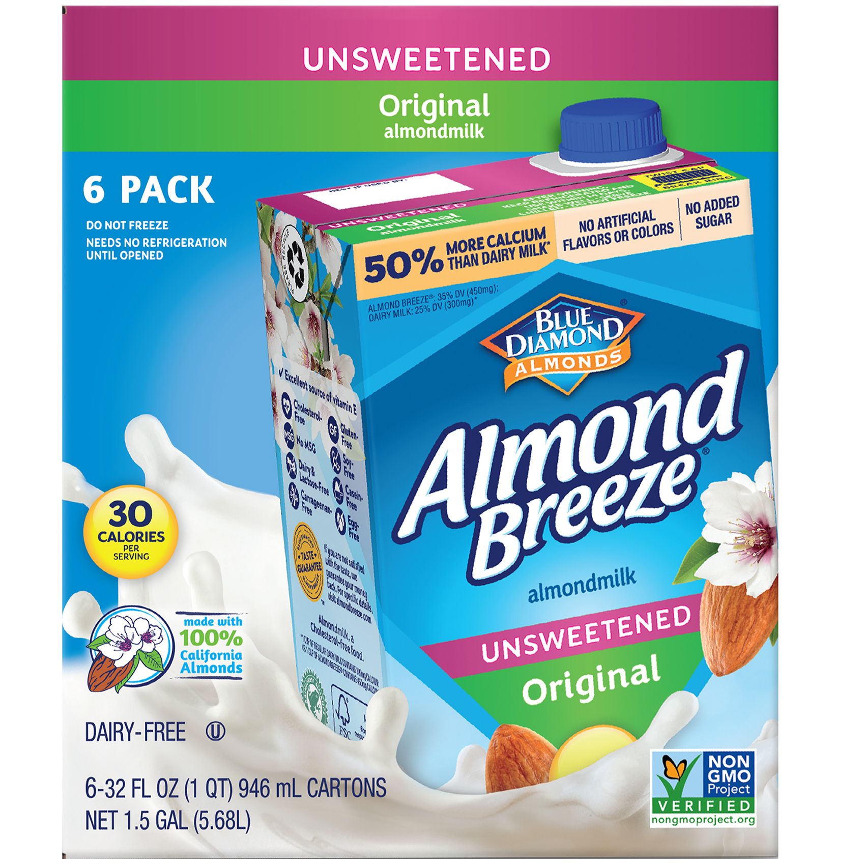 Almond Breeze Unsweetened Original Almond Milk, 6 pk./32 fl. oz.