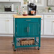 Powell Conrad Kitchen Cart - Teal