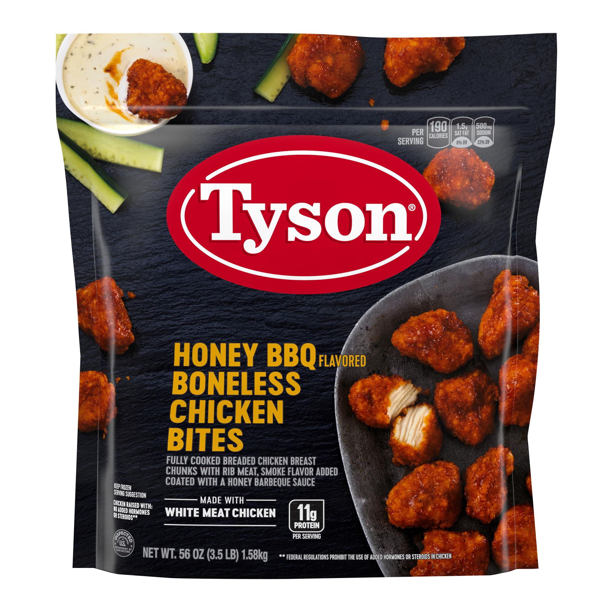 Tyson Frozen Boneless Chicken Bites, Honey BBQ, 3.5 lbs.