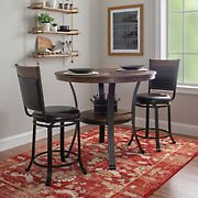 Powell Franklin 3-Pc. Metal and Wood Pub Table Set - Rustic Umber