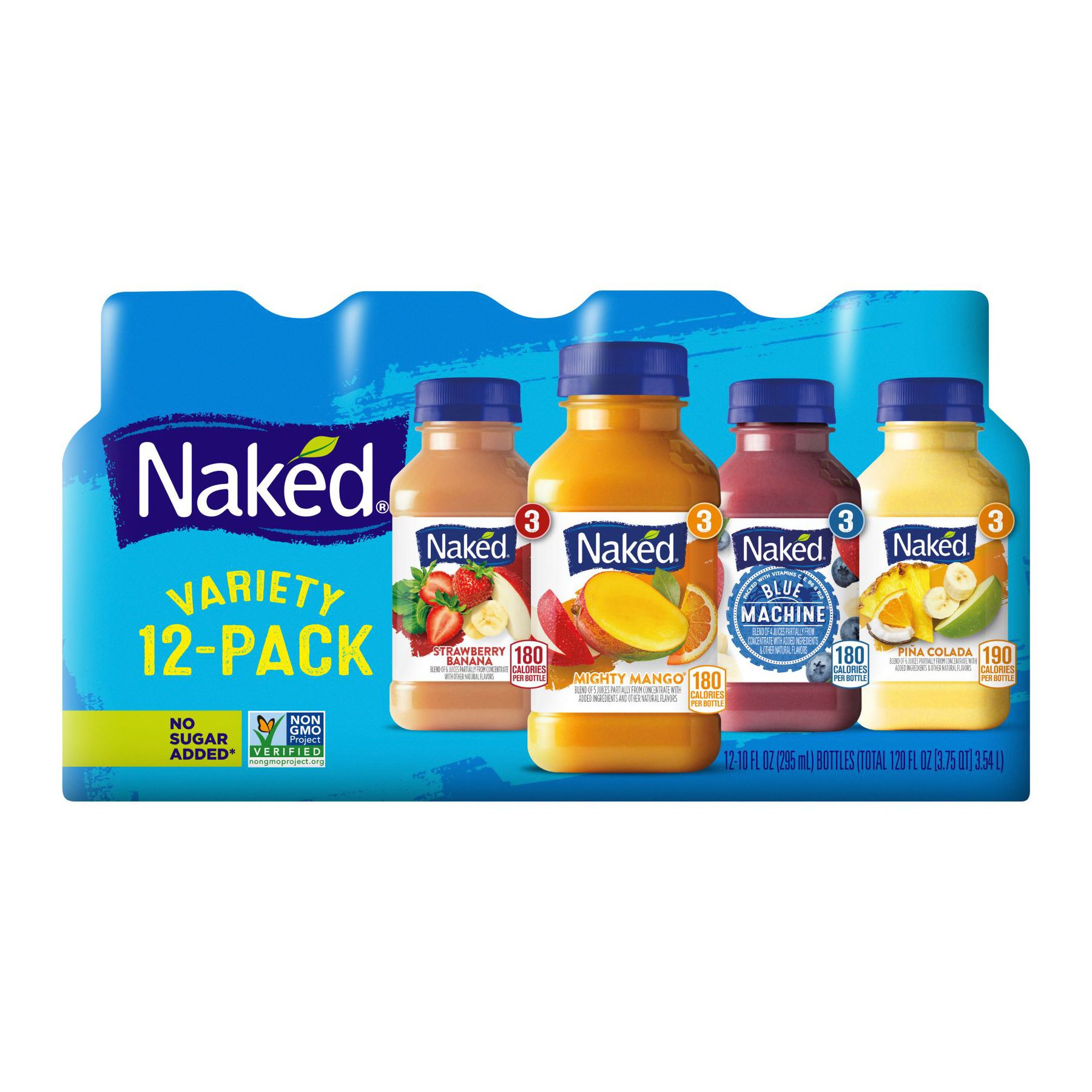  Naked Juice Variety Pack, Strawberry Banana, Mighty Mango,  Berry Blast and Blue Machine