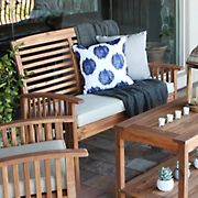 W. Trends Outdoor Hunter Acacia Wood Loveseat - Brown