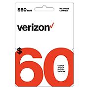 $60 Verizon Refill Gift Card
