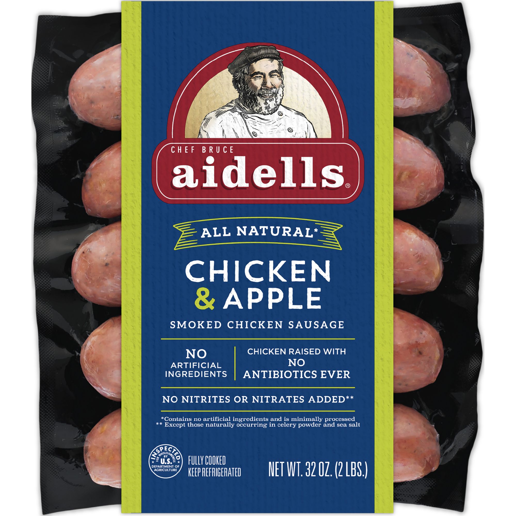 Aidells Smoked Organic Chicken Sausage, Chicken & Apple ...