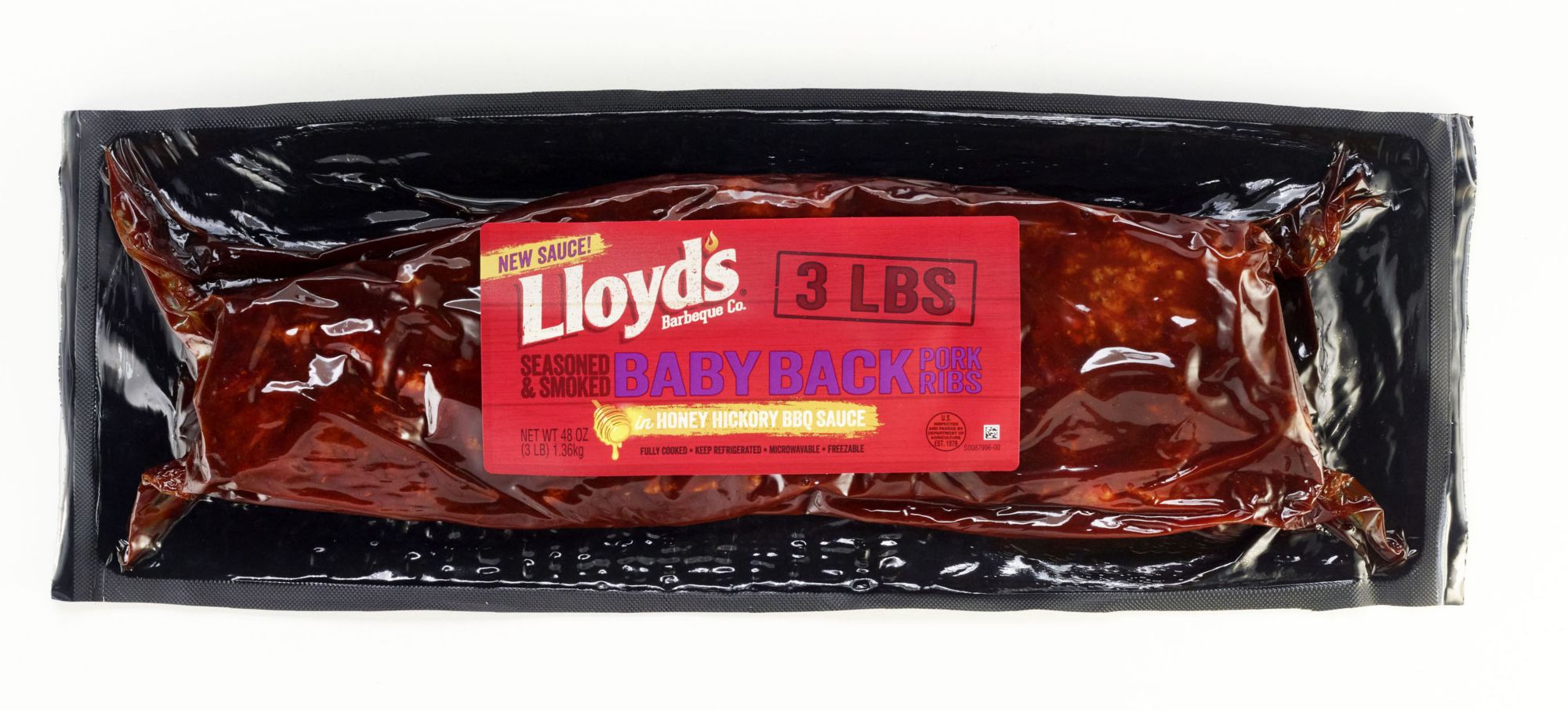 Lloyd's Baby Back Pork Ribs in Honey Hickory BBQ Sauce, 3 lbs.