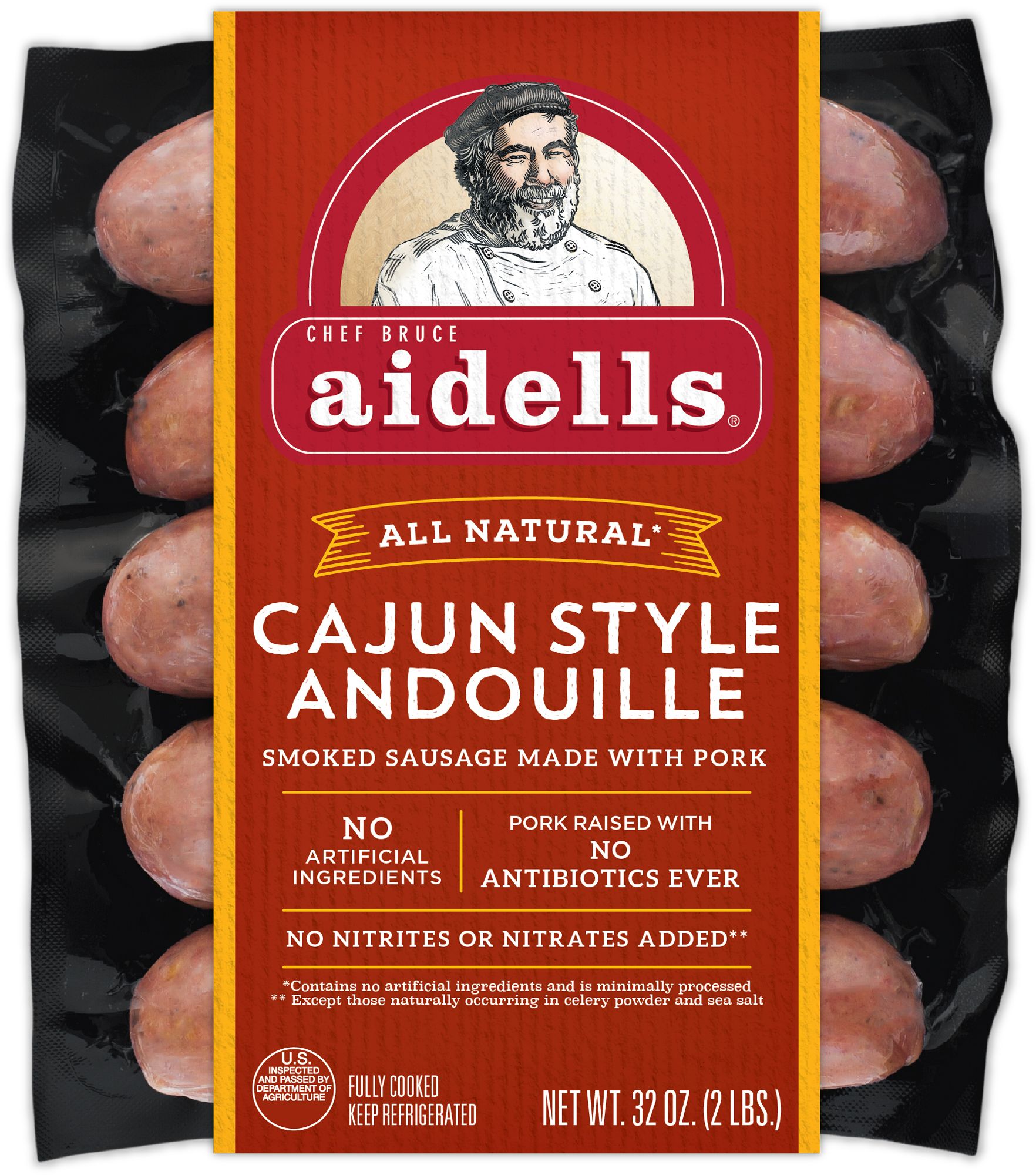 Aidells Cajun Style Andouille Smoked Pork Sausage, 32 oz.