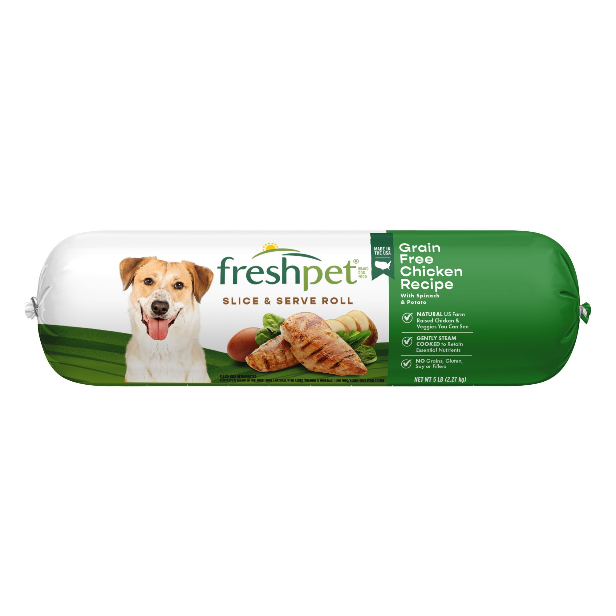 Freshpet Select Grain-Free Tender Chicken with Spinach and Potato Dog Food, 5 lbs.