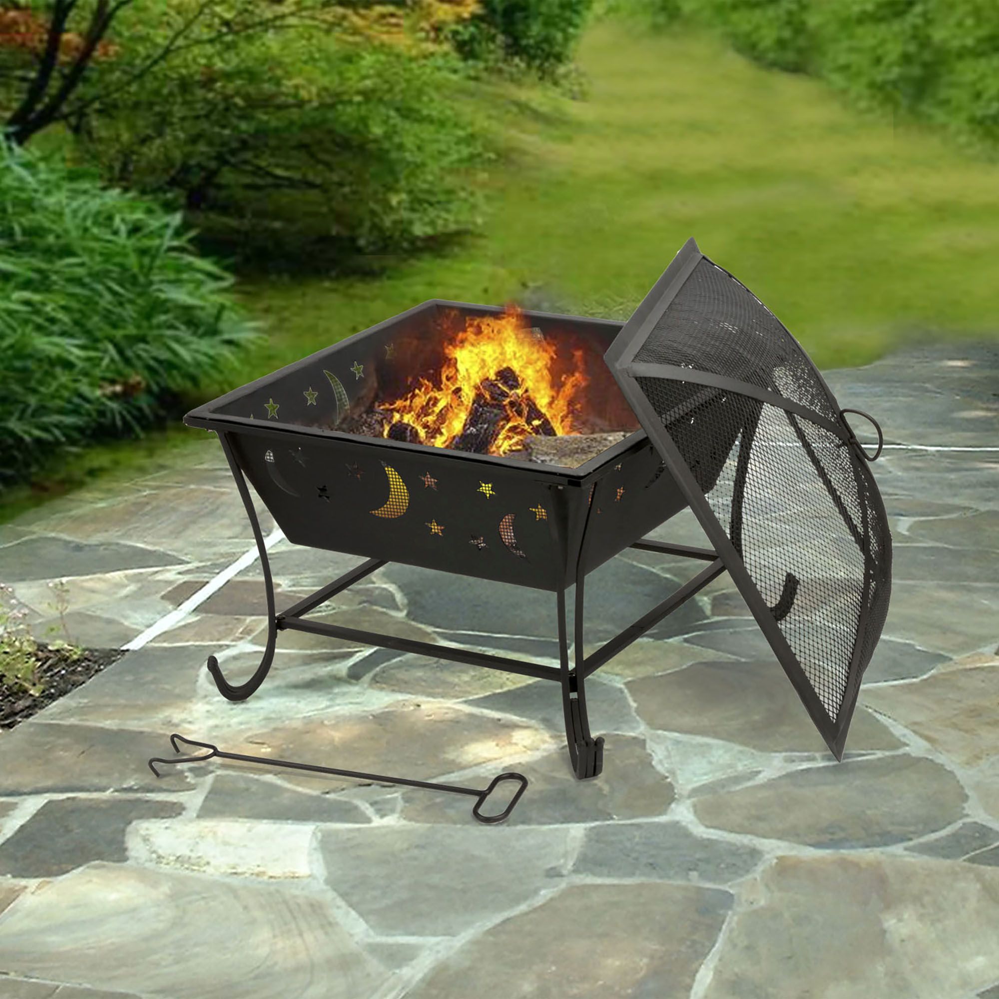 Black+Decker 38 Steel Round Wood Burning Fire Pit - On Sale - Bed