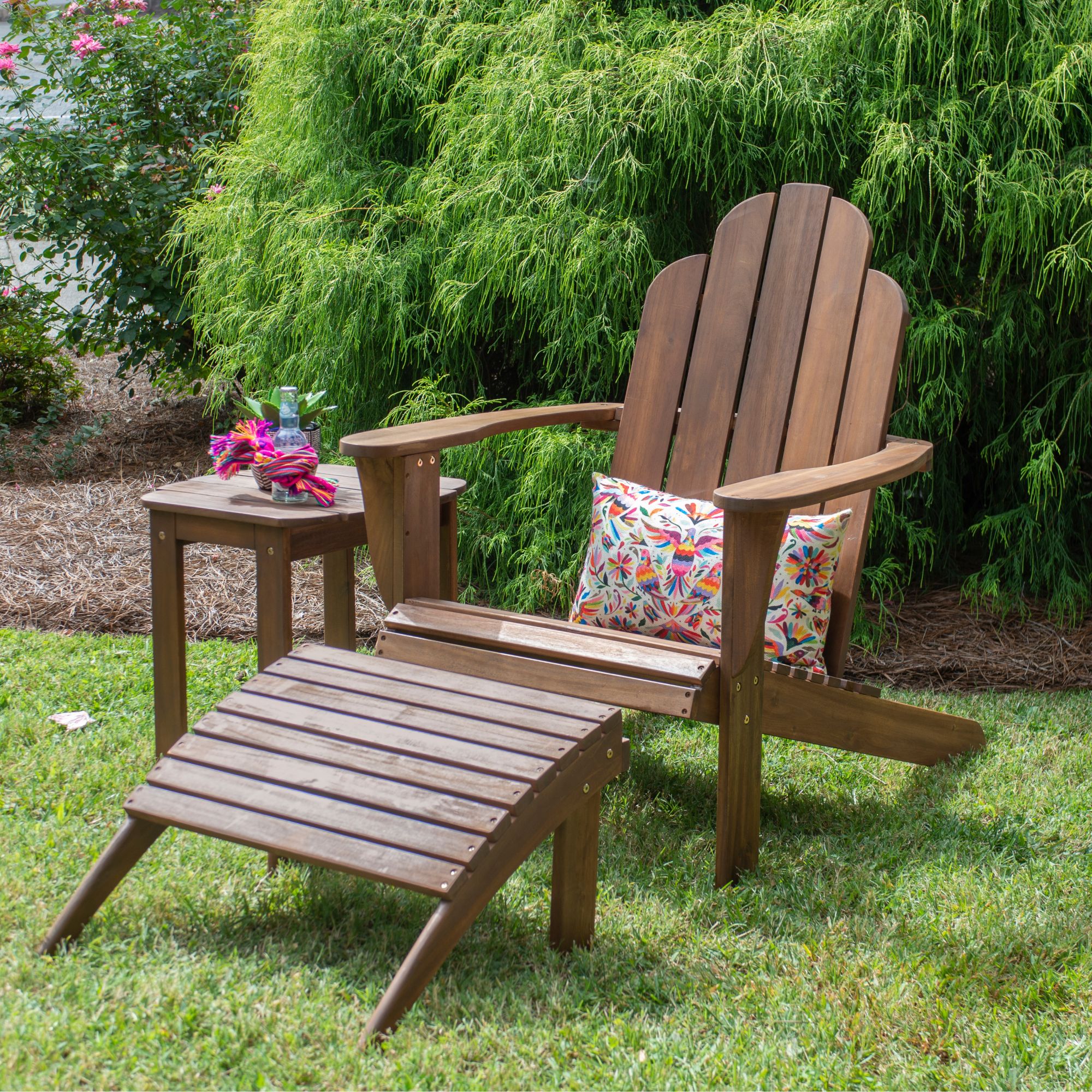 Linon Teak Adirondack Chair - Brown