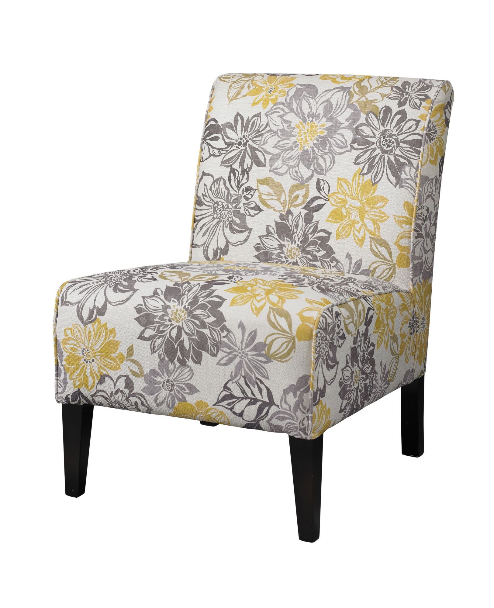 Linon Lily Bridey Fabric Armless Chair - Floral/Black