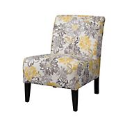 Linon Lily Bridey Fabric Armless Chair - Floral/Black