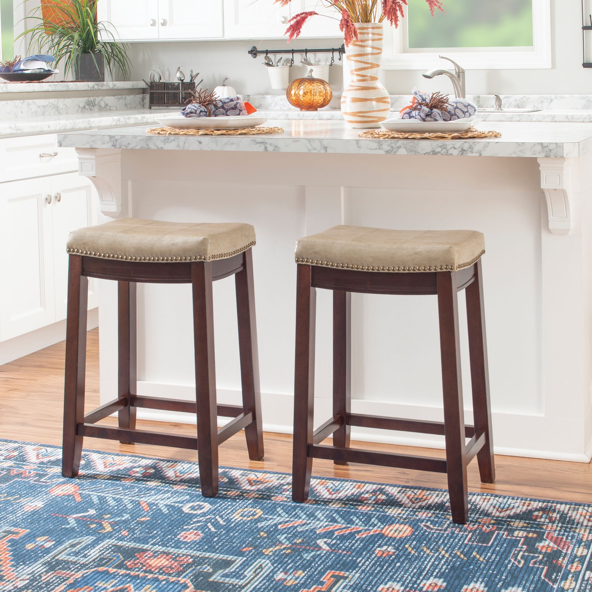 Powell Dale Saddle Barstool - Light Wood | BJ's Wholesale Club