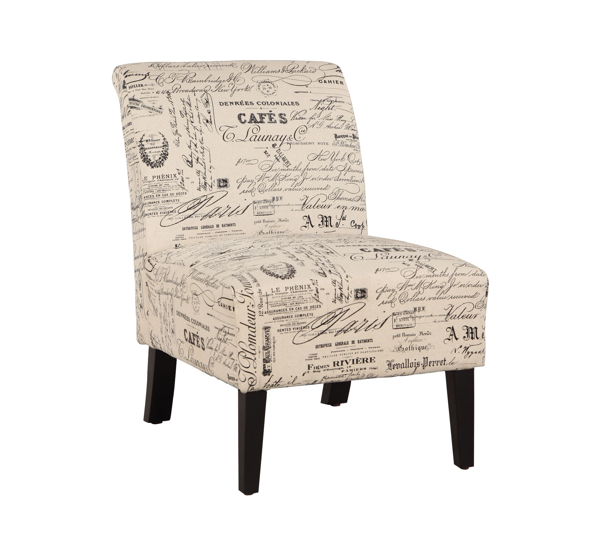 Linon Lily Linen Chair - Script