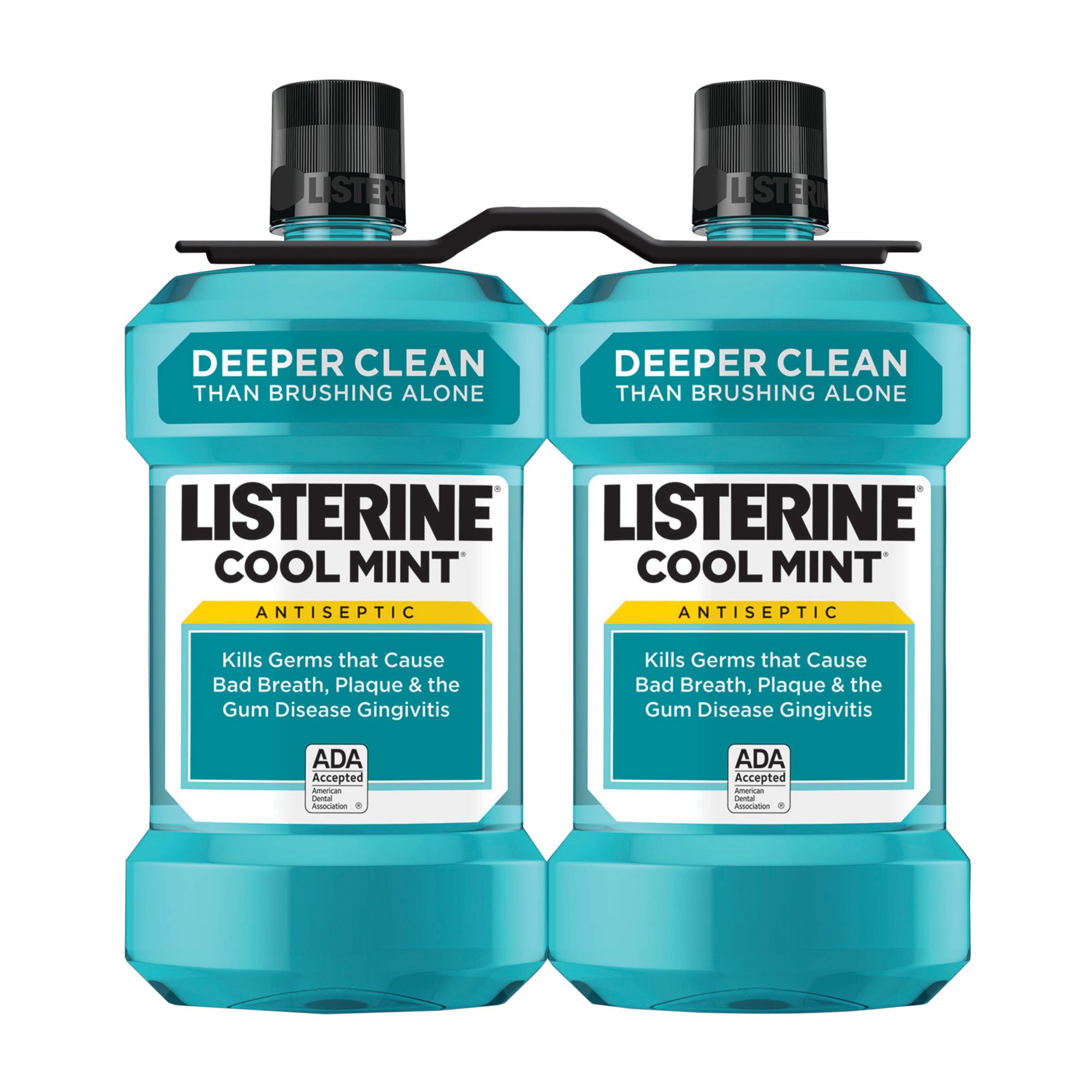 Listerine Cool Mint Antiseptic Mouthwash/Mouth Rinse for Bad Breath &  Plaque, 1 L