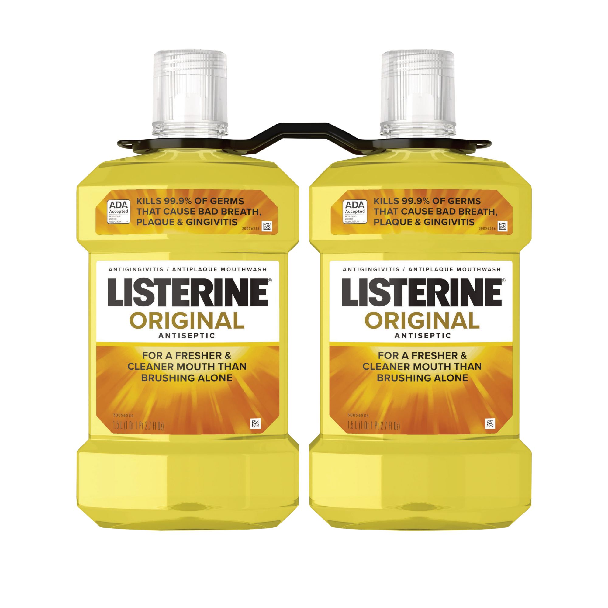 Original Listerine Antiseptic Mouthwash to Freshen Breath and Kill Germs, 2 pk./1.5L