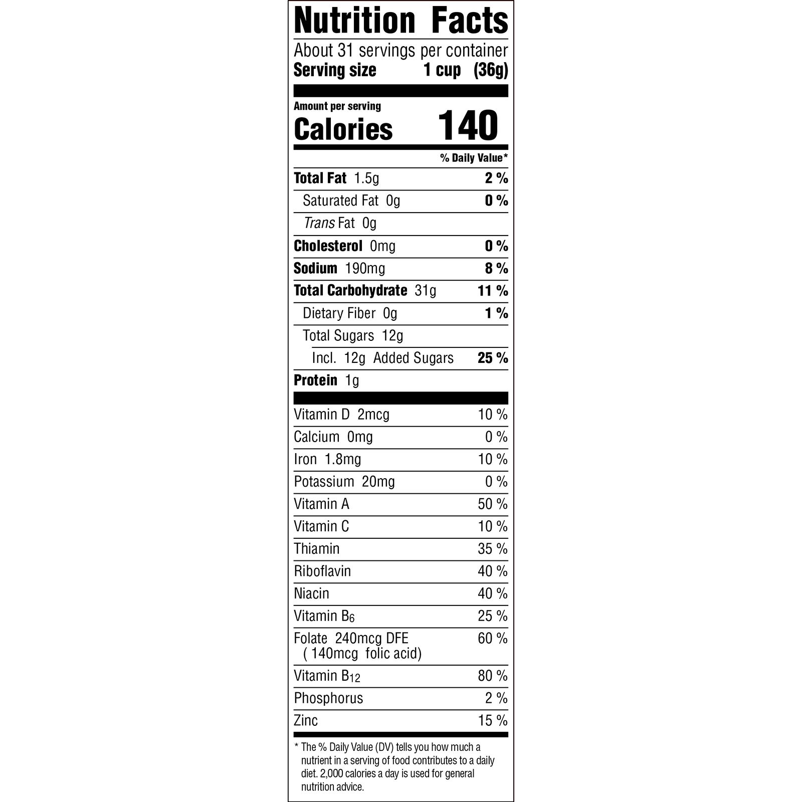 Cereal Box Fruity Pebbles Nutrition Label - Propranolols