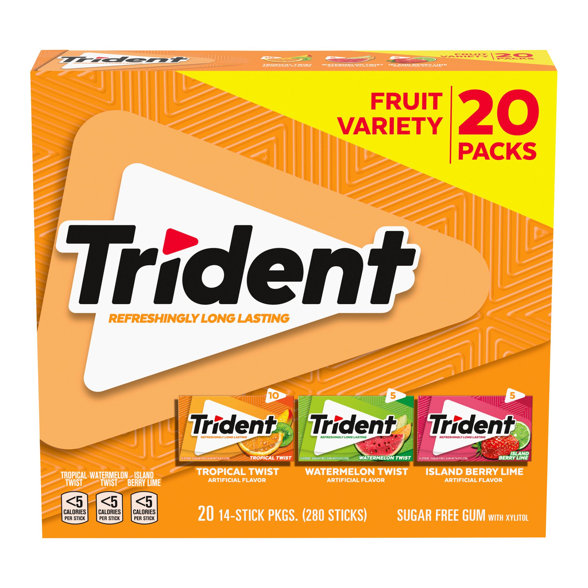 Trident Fruit Sugar Free Gum Variety Pack Pk 14 Ct Bjs Wholesale Club