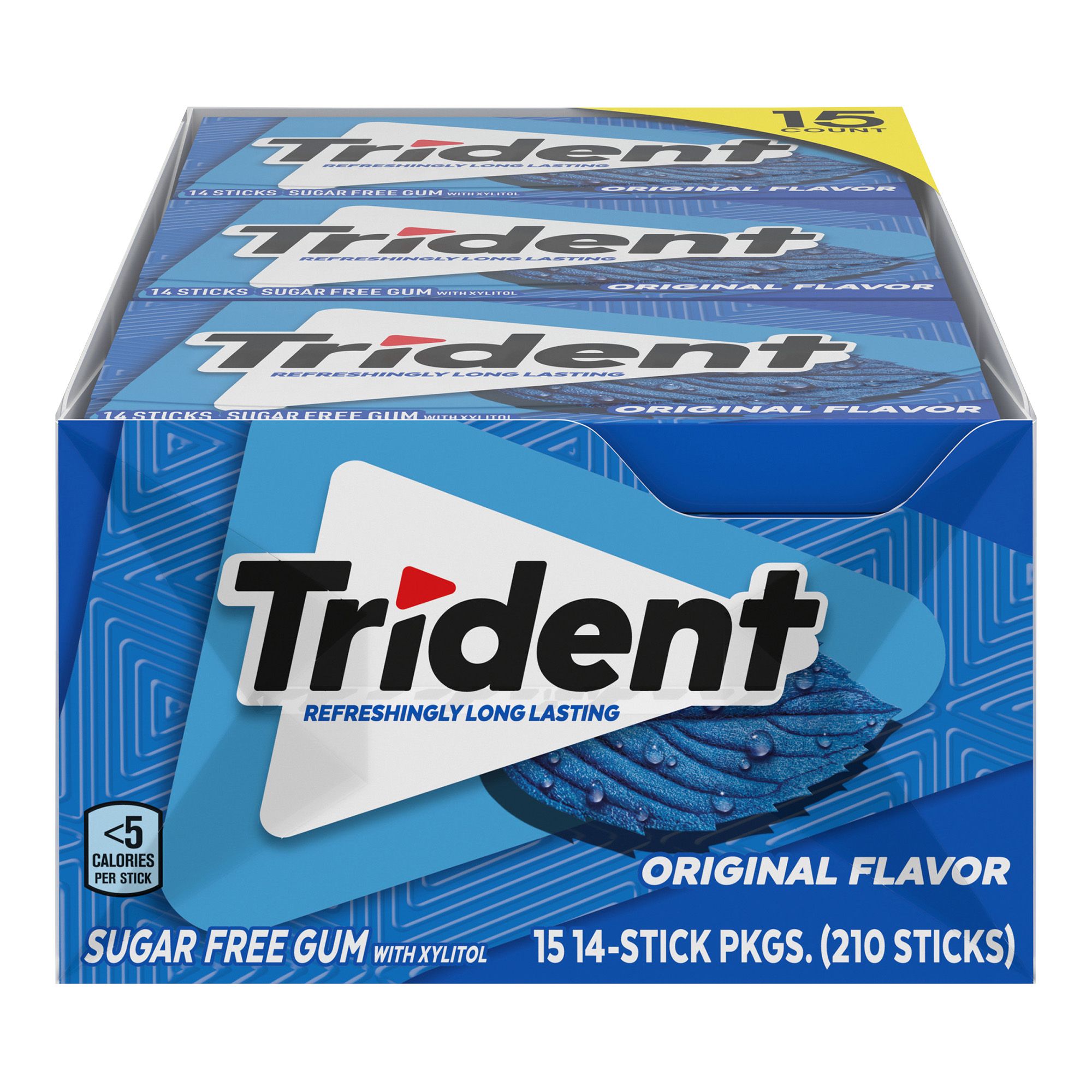 Trident Original Flavor Sugar-Free Gum, 15 pk.