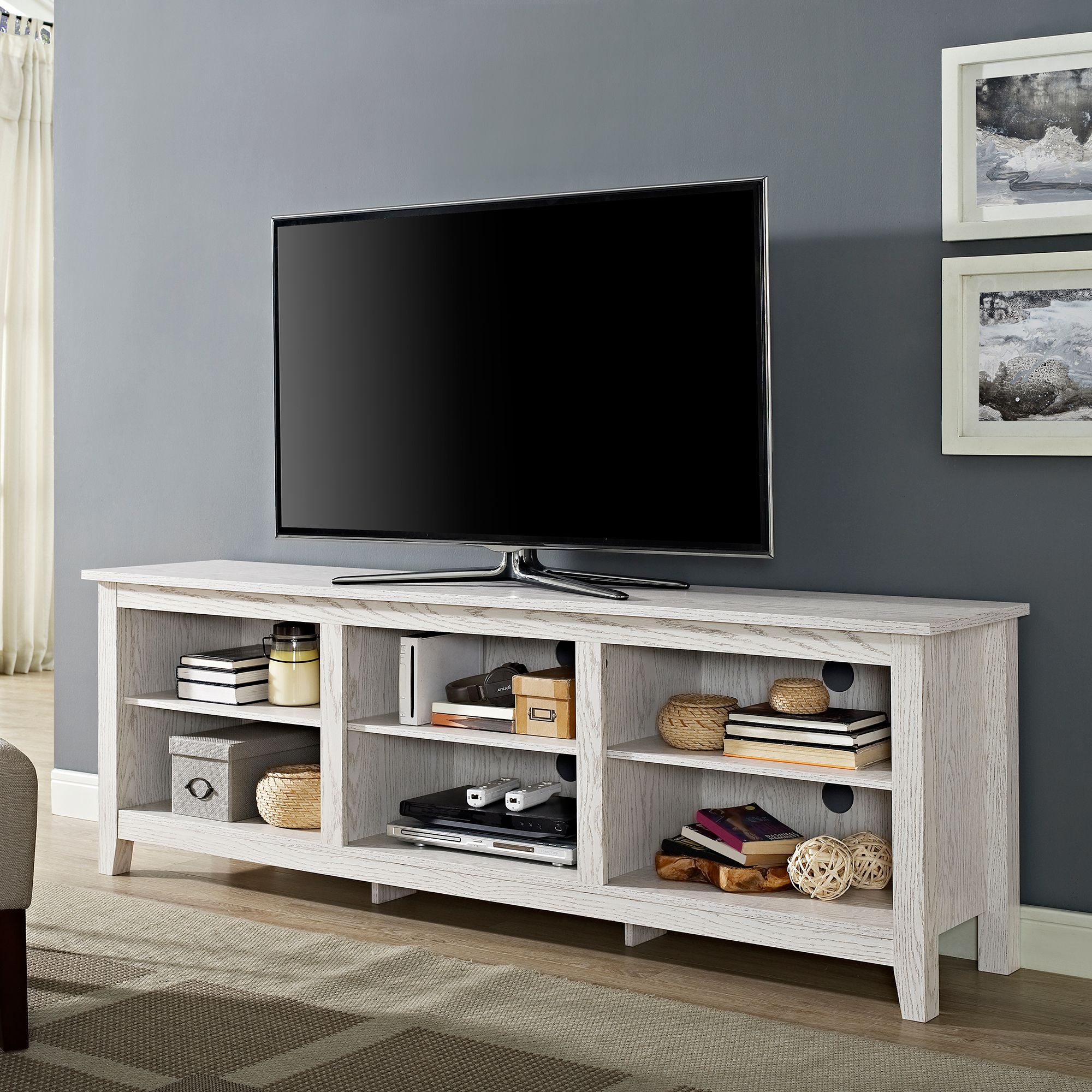 70-inch Extra-Wide Rustic TV Stand for 80 TVs - Natural Wood Finish - On  Sale - Bed Bath & Beyond - 31628973