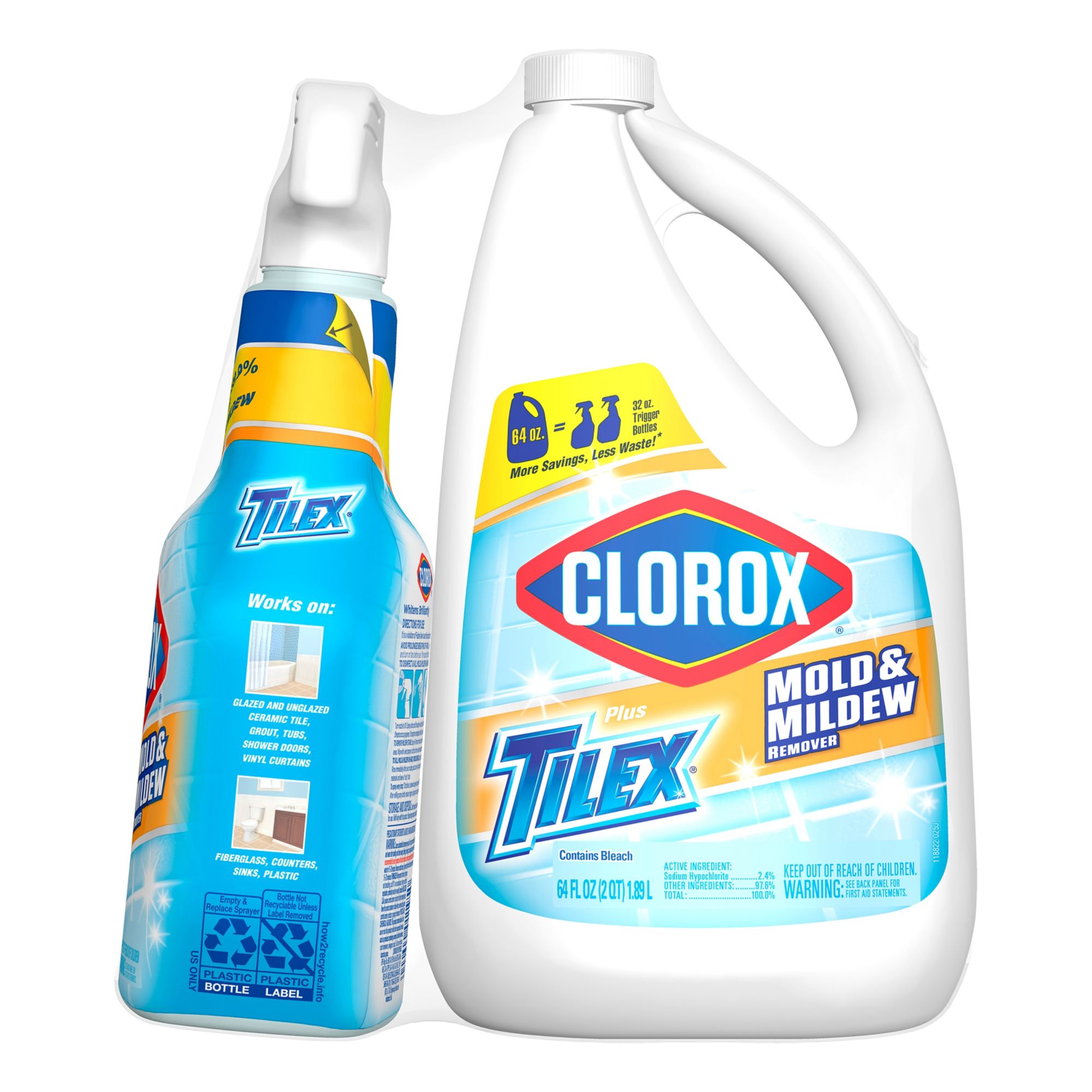 Clorox Tilex Mold & Mildew Remover, 32 oz. with 64 oz. Refill