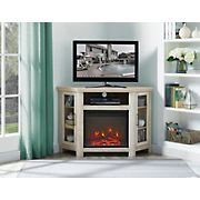 W. Trends 48&quot; Transitional Corner Fireplace TV Stand for Most TV's up to 55&quot; - White Oak