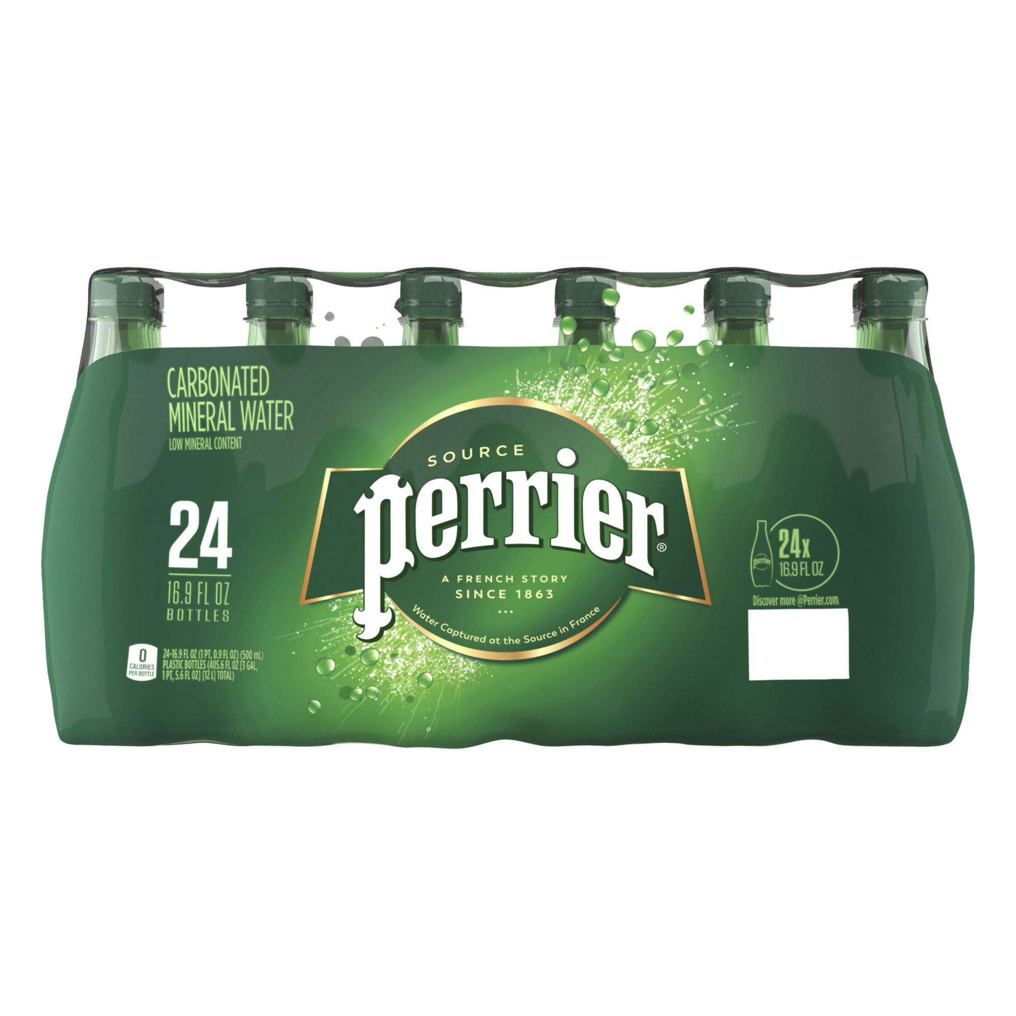 Perrier Sparkling Water Plastic Water Bottles, 24 ct./16.9 oz.