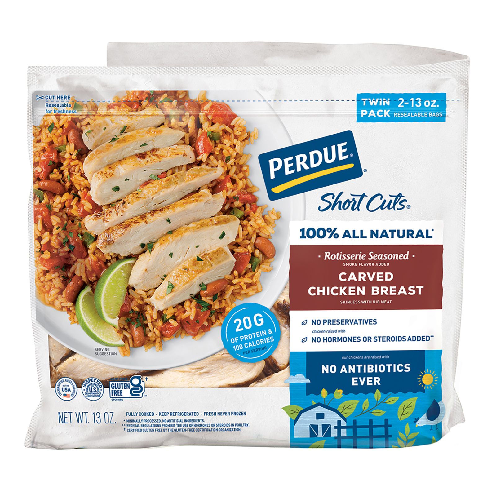 Perdue Short Cuts Rotisserie Carved Chicken Breast, 2 pk./13 oz.