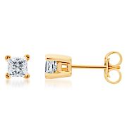 .25 ct. t.w. Princess-Cut Diamond Stud Earrings in 14k Yellow Gold