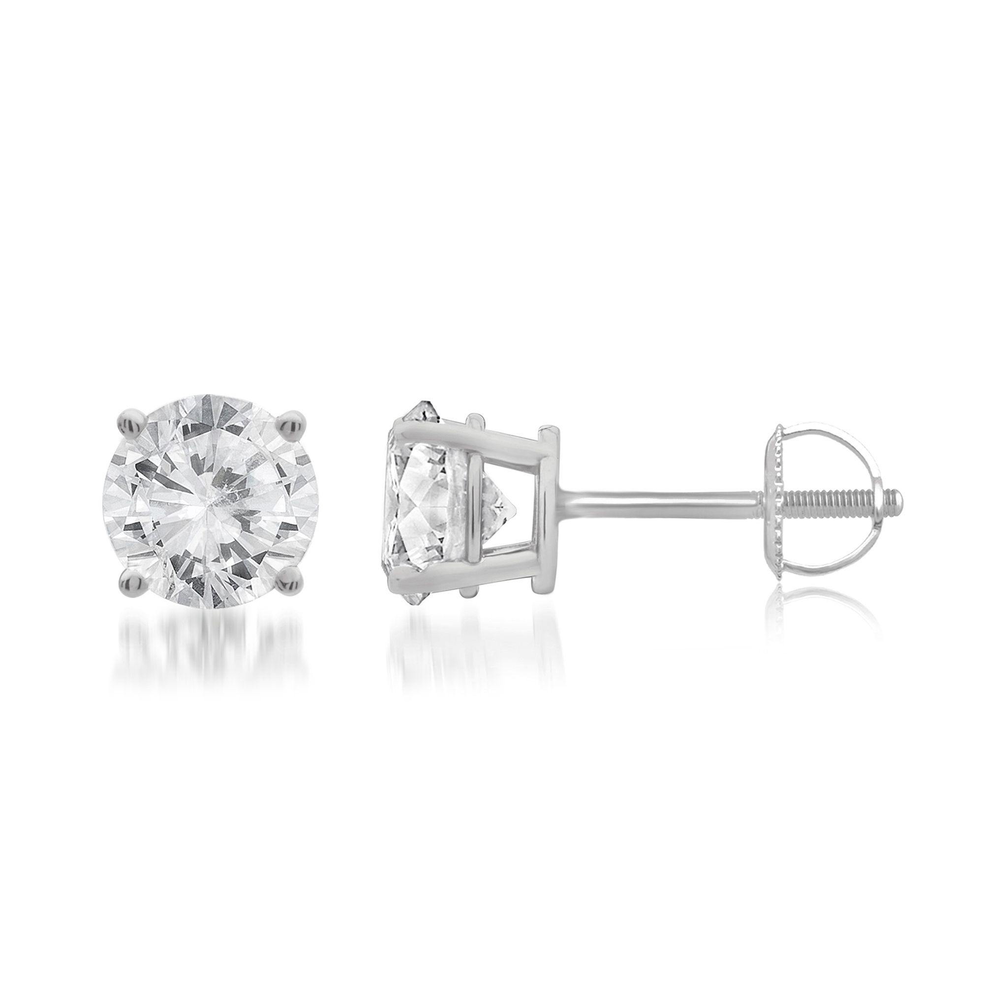 .75 ct. t.w. Round-Cut Diamond Stud Earrings in 14k White Gold