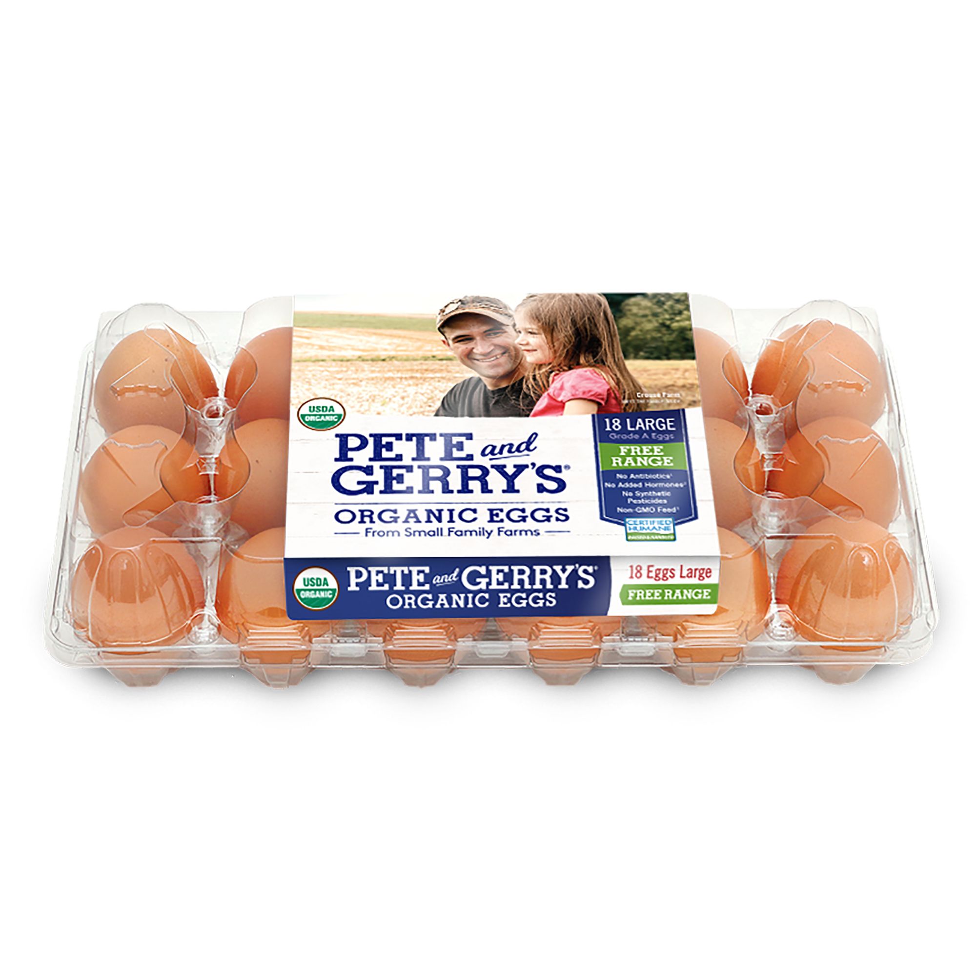 Pete and Gerry's Organic Free Range Large Brown Eggs, 18 ct.