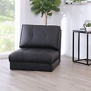 Abbyson Living Kai Single Sleeper Chair - Black