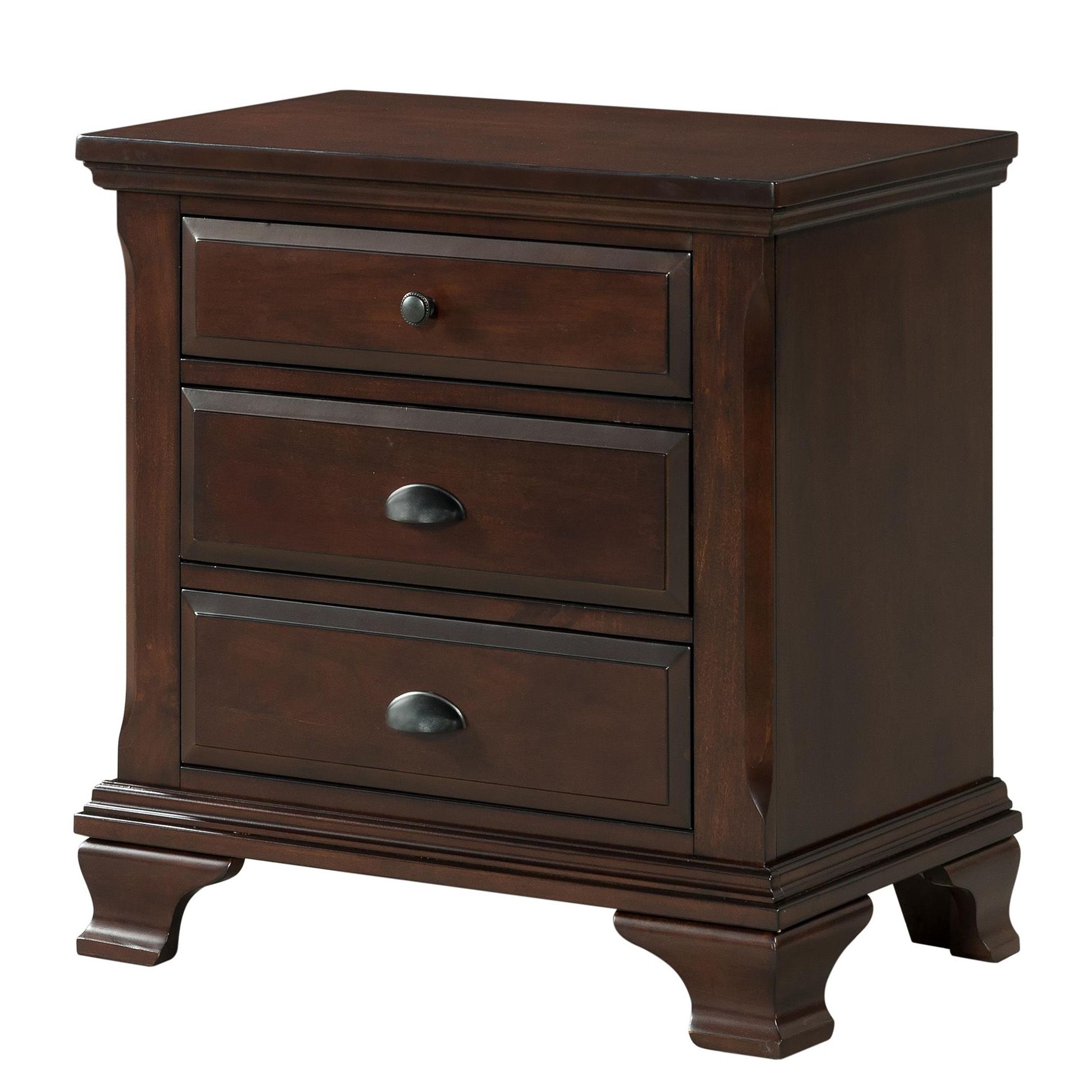 Picket House Furnishings Brinley 3-Drawer Nightstand - Cherry