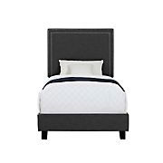 Picket House Furnishings Emery Upholstered Twin-Size Platform Bed - Gray