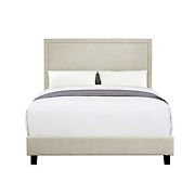 Picket House Furnishings Emery Upholstered Queen-Size Platform Bed - Natural