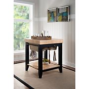 Powell Kitchen Island with Accessory Kit - Natural/Black