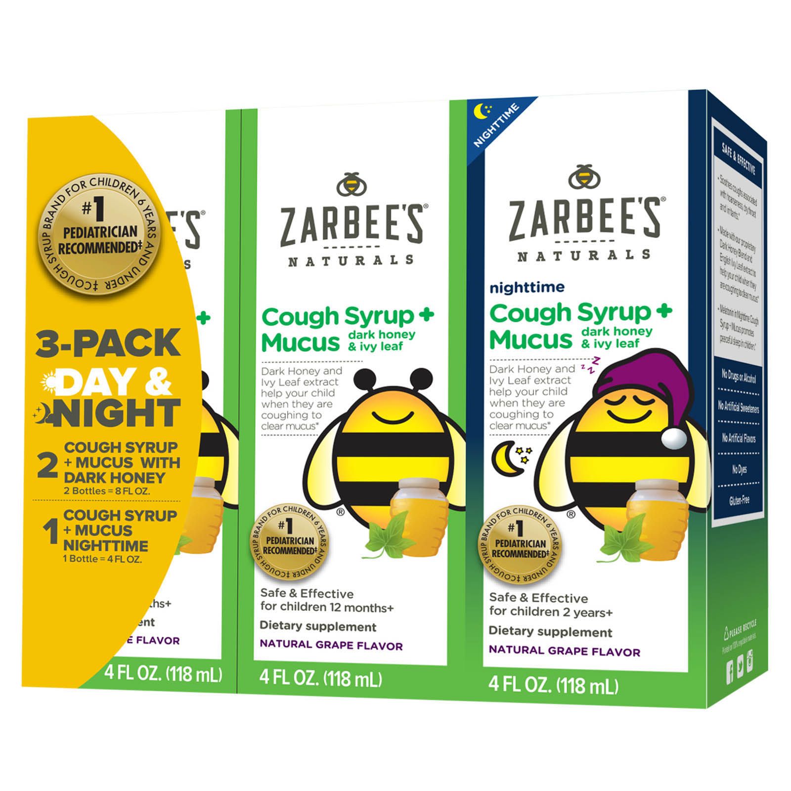 Zarbee S Naturals Cough Syrup Variety Pack 3 Pk 4 Fl Oz Bjs