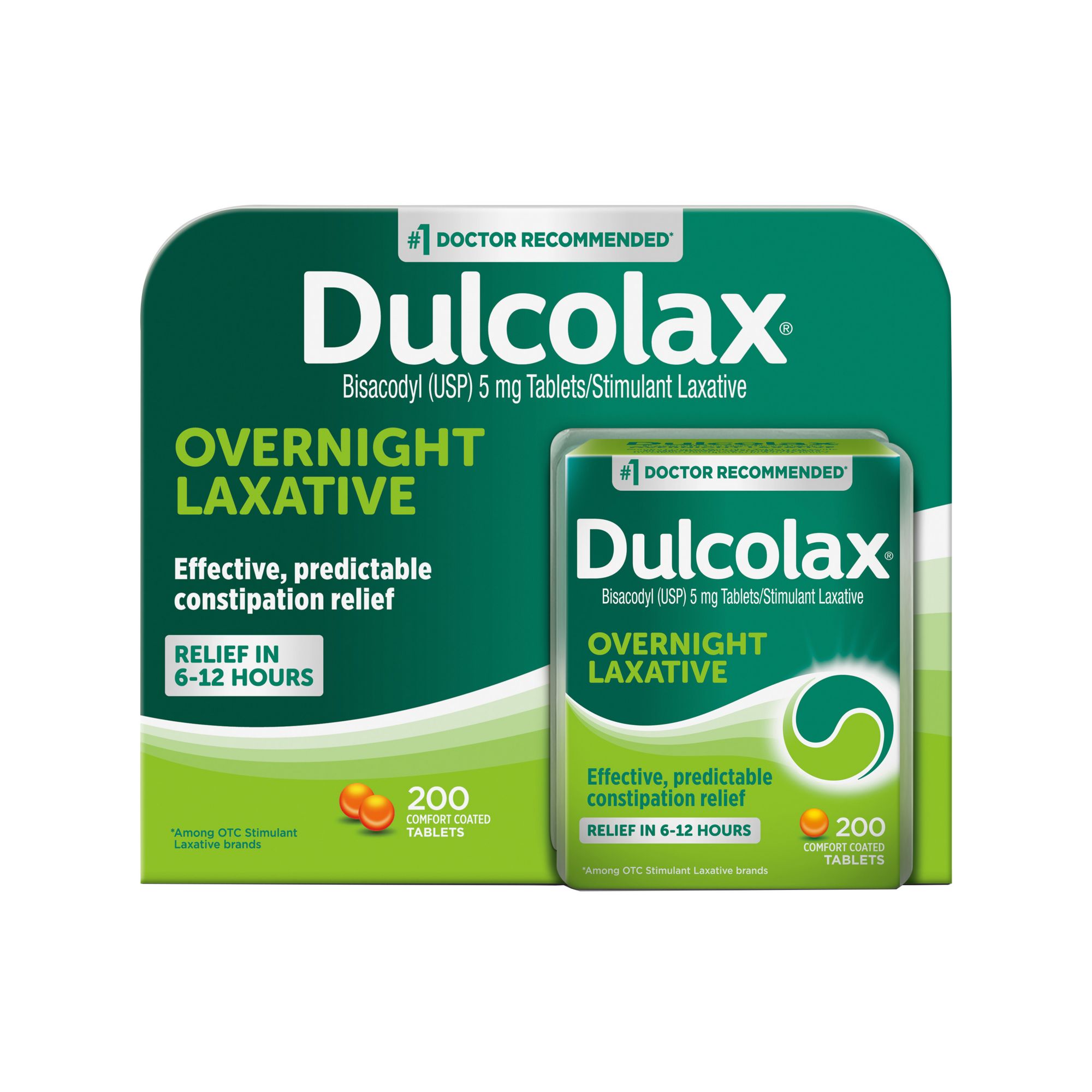 Dulcolax Overnight Relief Laxative Tablets, 200 ct.