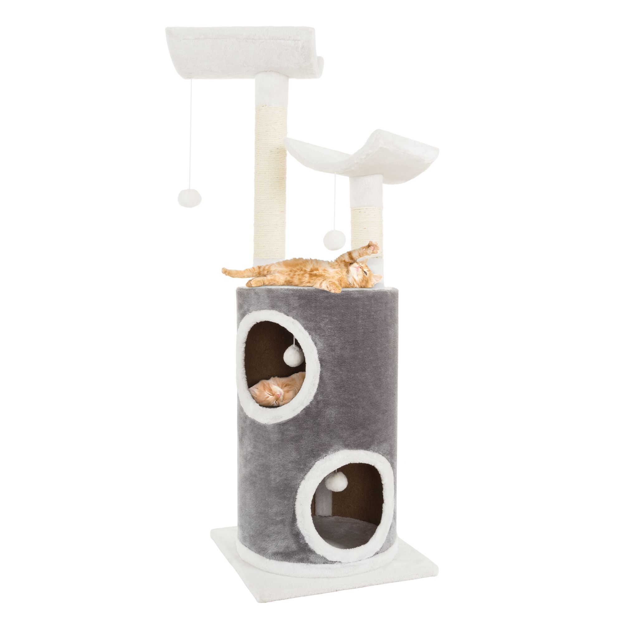 PETMAKER 44.75&quot; 5-Tier Sleep-and-Play Cat Tree Condo - Gray/White