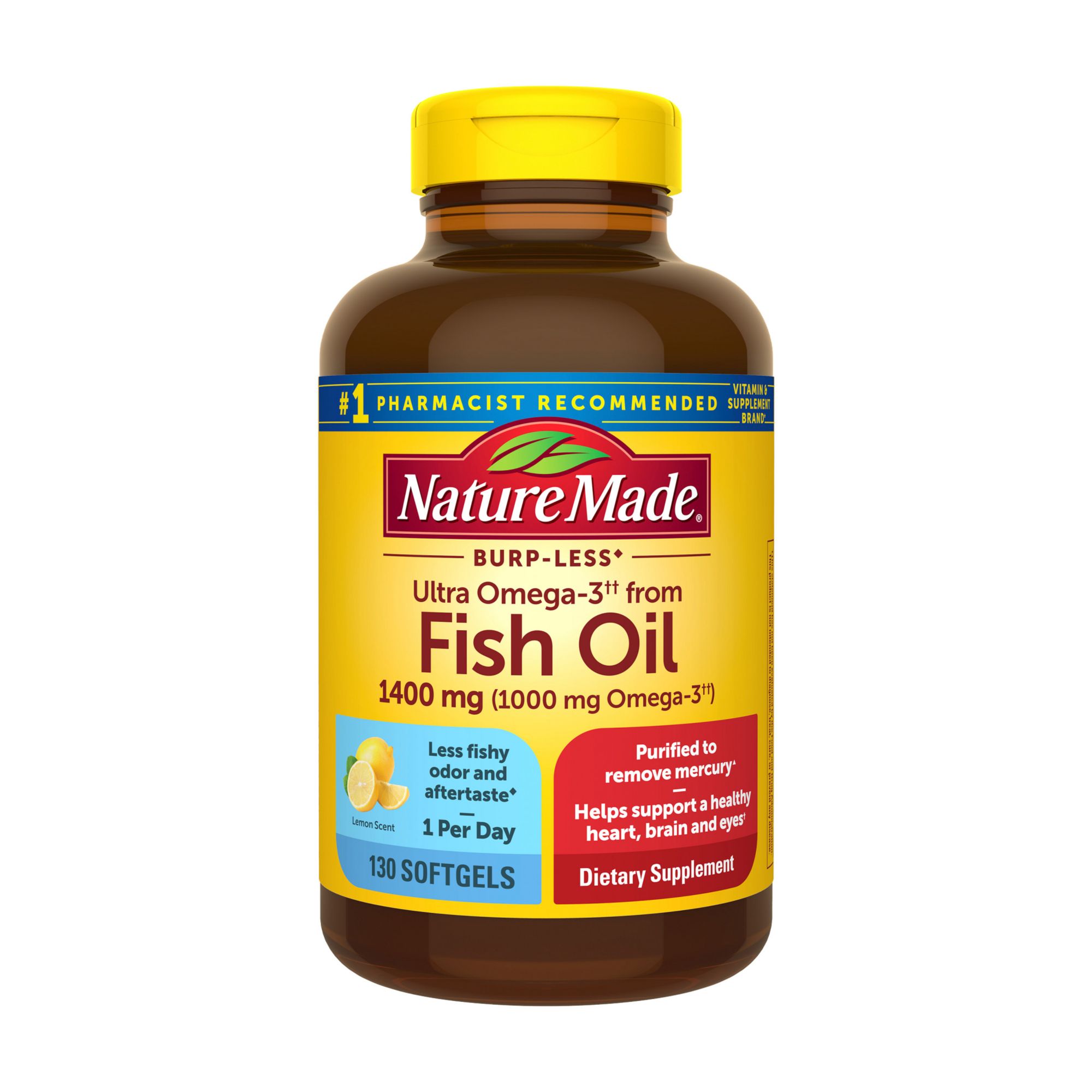 Nature Made 1400mg Ultra Omega 3 Fish Oil Softgels 130 ct