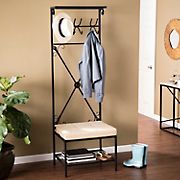 SEI Marquise 24&quot; Entry Bench and Storage Rack - Black/Natural