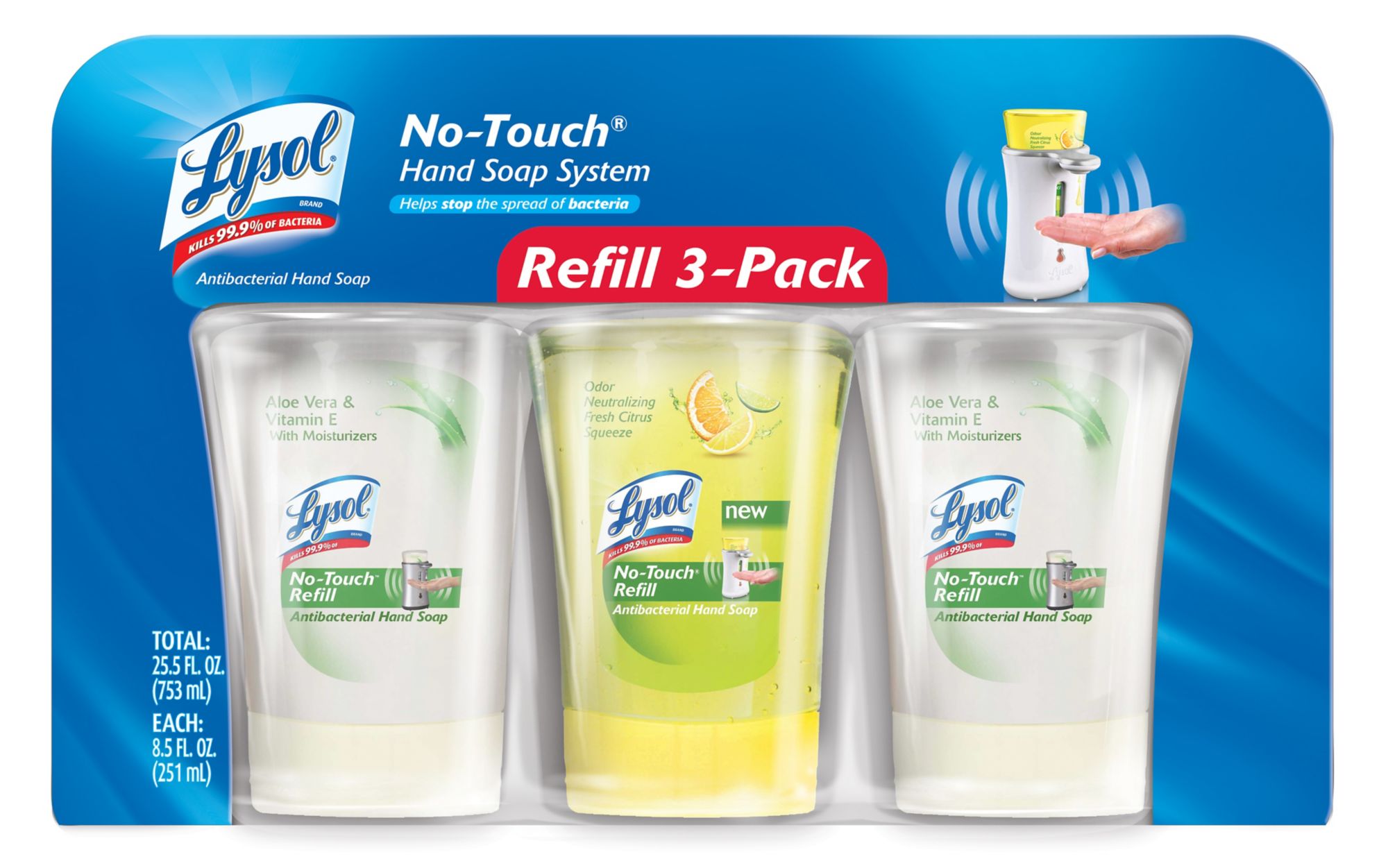 Lysol Healthy No-Touch Hand Soap System Refill, 3 pk./25.5