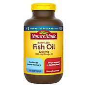 Nature Made 1,200mg Odorless Fish Oil Softgels with 360mg Omega-3, 250 ct.