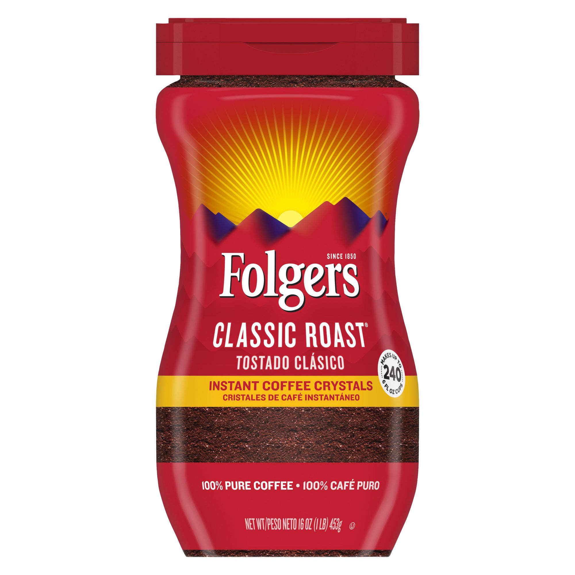 Folgers Classic Roast Ground Instant Coffee, 16 oz.