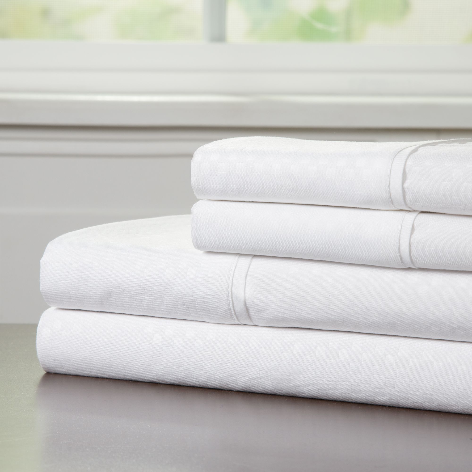 Lavish Home Full-Size Brushed Microfiber 4-Pc. Sheet Set - White